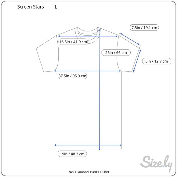 Vintage 1980's Screen Stars Neil Diamond Ringer-Style Graphic T-Shirt Size L - Picture 6 of 6